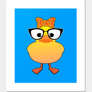 Cool Rubber duck with glasses Posters and Art